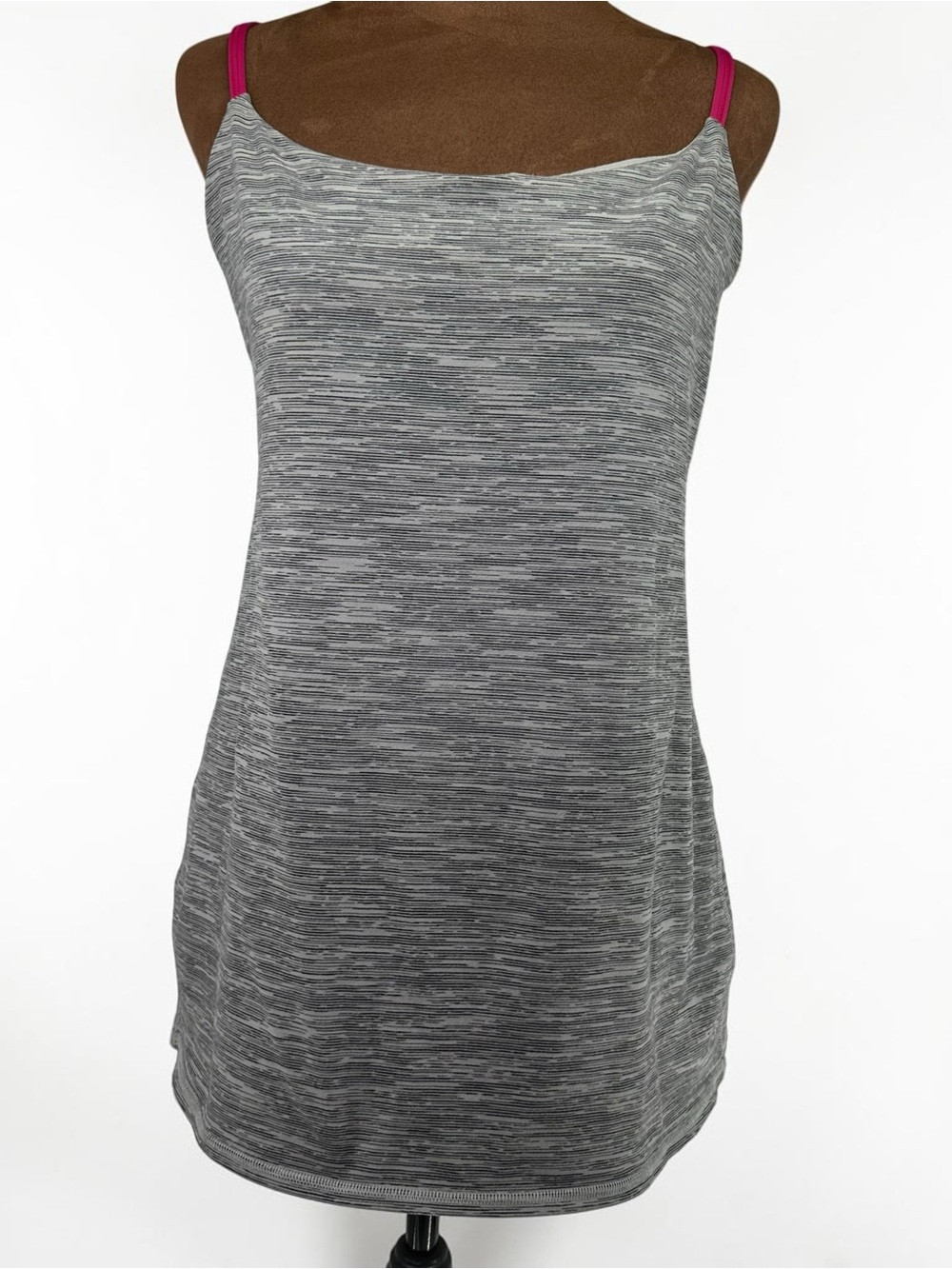 Lululemon Gray Space Dye Open Strappy Back Athletic Tank Top Est M